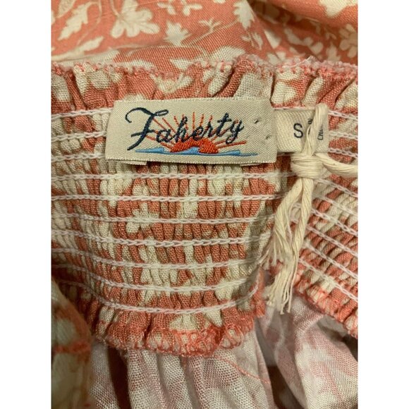 Faherty Renata Jumpsuit Coral Nusa Floral Pink Size S NWT! $178 Removable Straps - Picture 9 of 11